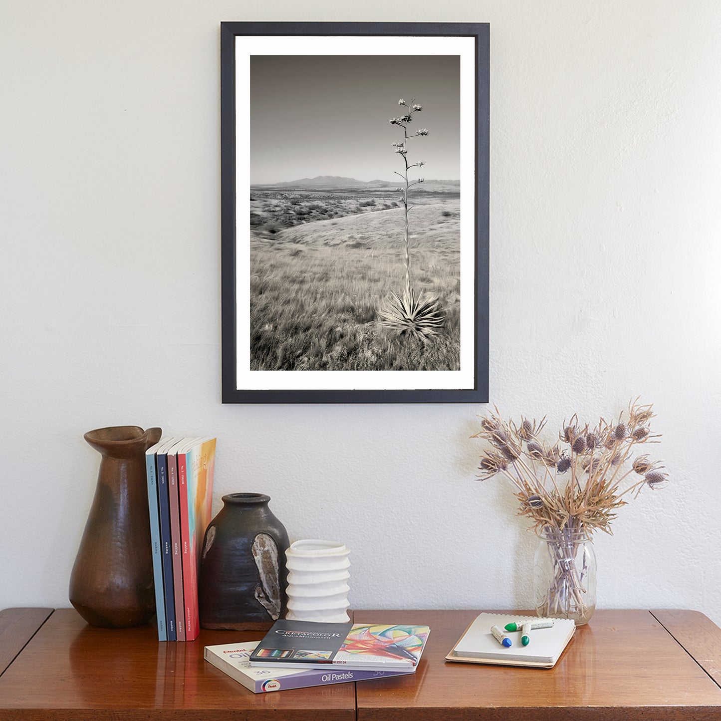 Empire Ranch Arizona Landscape Art Print | Cienega Valley, Agave & Santa Rita Mountains