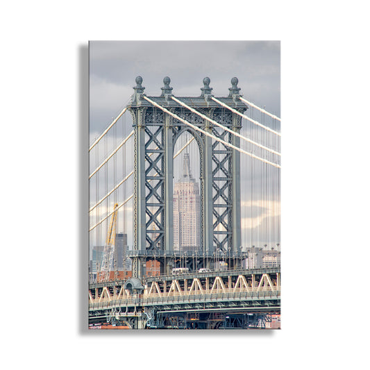 Manhattan Bridge with the Empire State Building in the background. Manhattan Bridge Wall Art Print with Empire State Building New York CityManhattan Bridge Wall Art Print with Empire State Building New York City