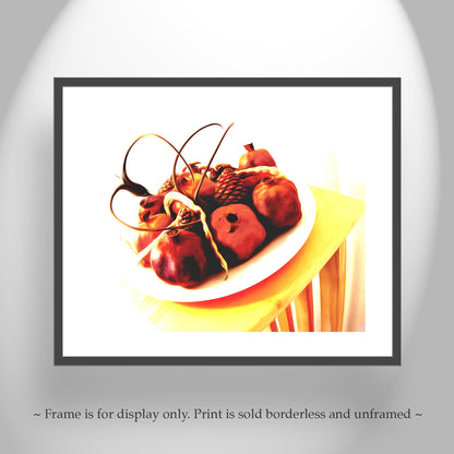 Southwest Style Still Life Art Print with Fruit & Found Objects