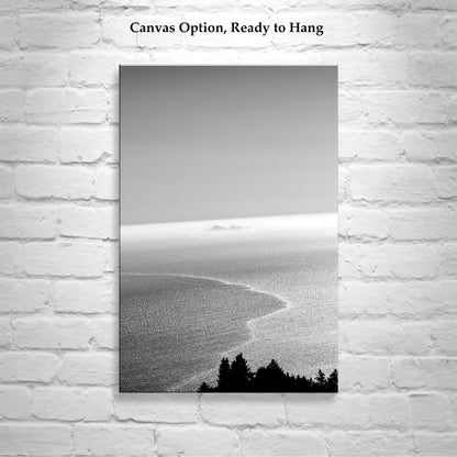 Mt Tam Black and White Ocean Photography Print with Farallon Islands