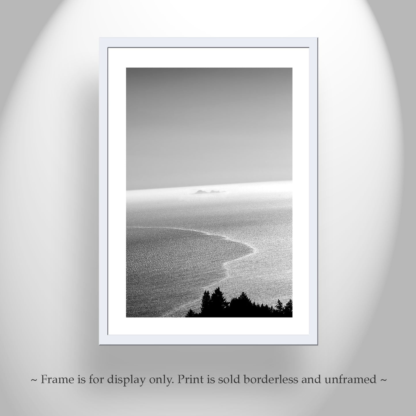 Mt Tam Black and White Ocean Photography Print with Farallon Islands