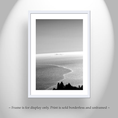 Mt Tam Black and White Ocean Photography Print with Farallon Islands