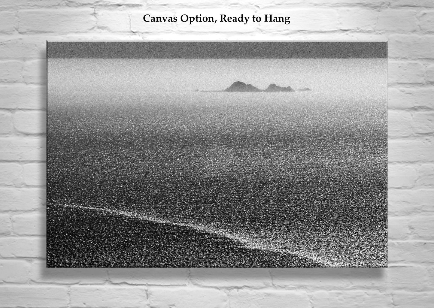 Marin County Ocean Photography with Farallon Islands in Black & White as Art Gift