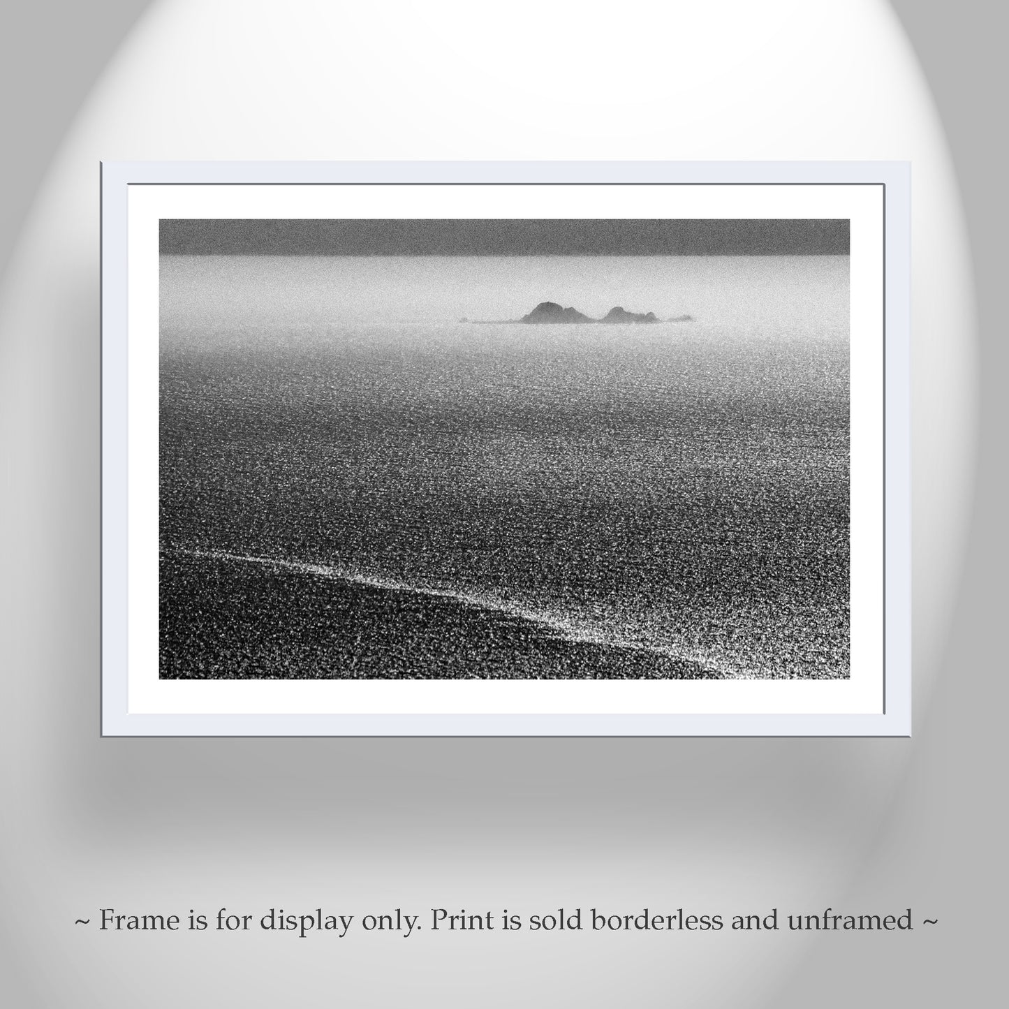 Marin County Ocean Photography with Farallon Islands in Black & White as Art Gift