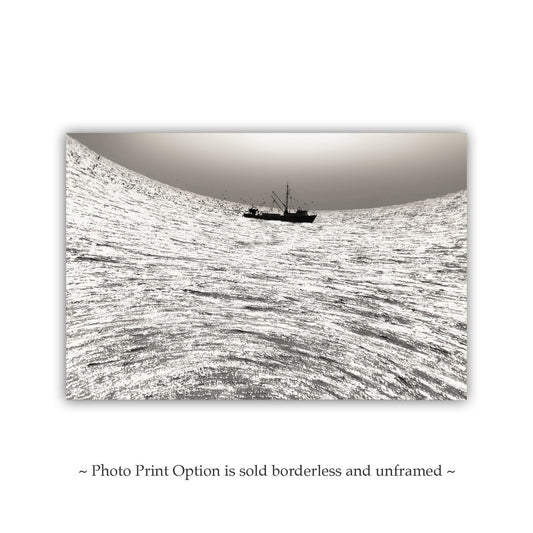 Surreal Ocean Art Print with Fishing Boat at Block Island