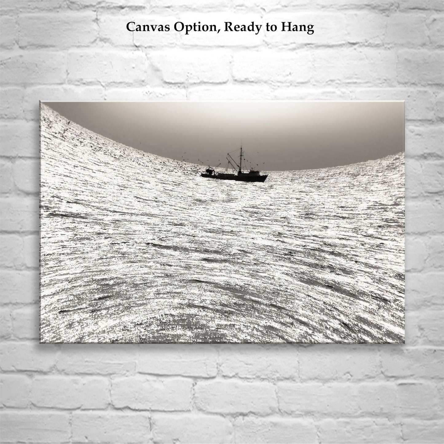Surreal Ocean Art Print with Fishing Boat at Block Island