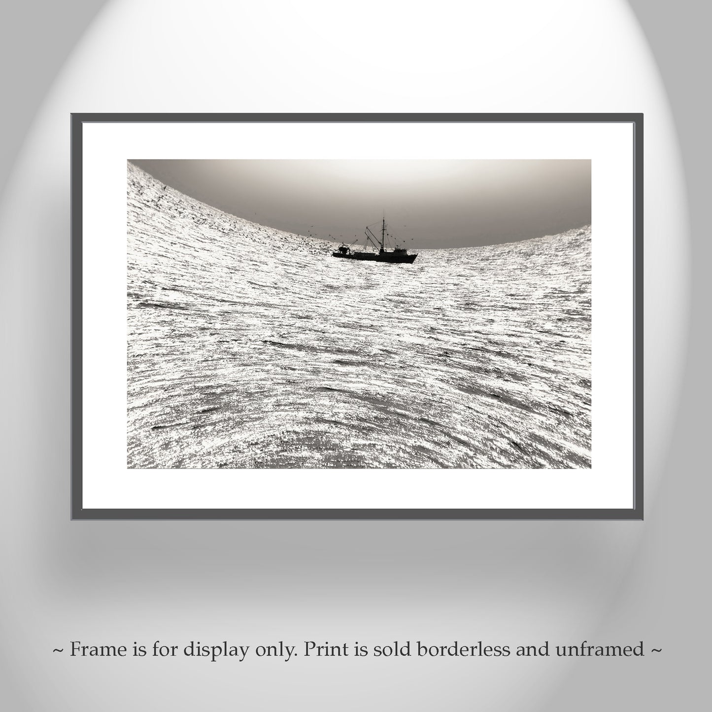 Surreal Ocean Art Print with Fishing Boat at Block Island