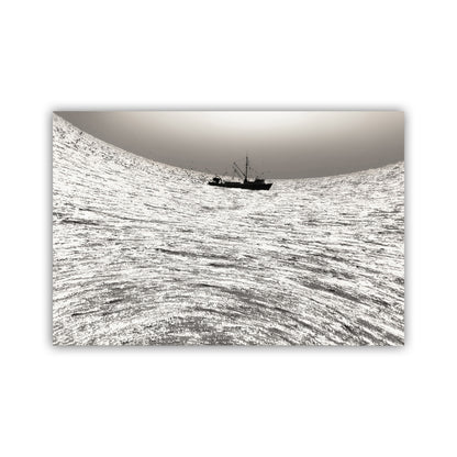 Surreal Ocean Art Print with Fishing Boat at Block Island