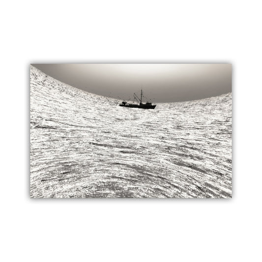 Surreal Ocean Art Print with Fishing Boat at Block Island