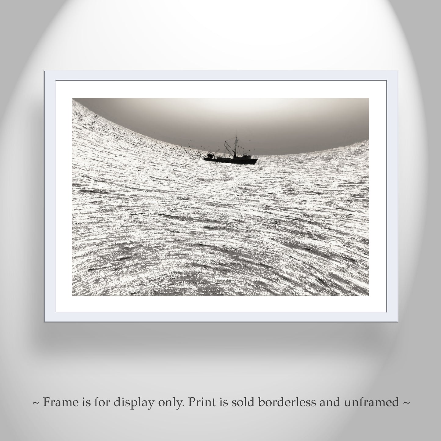 Surreal Ocean Art Print with Fishing Boat at Block Island