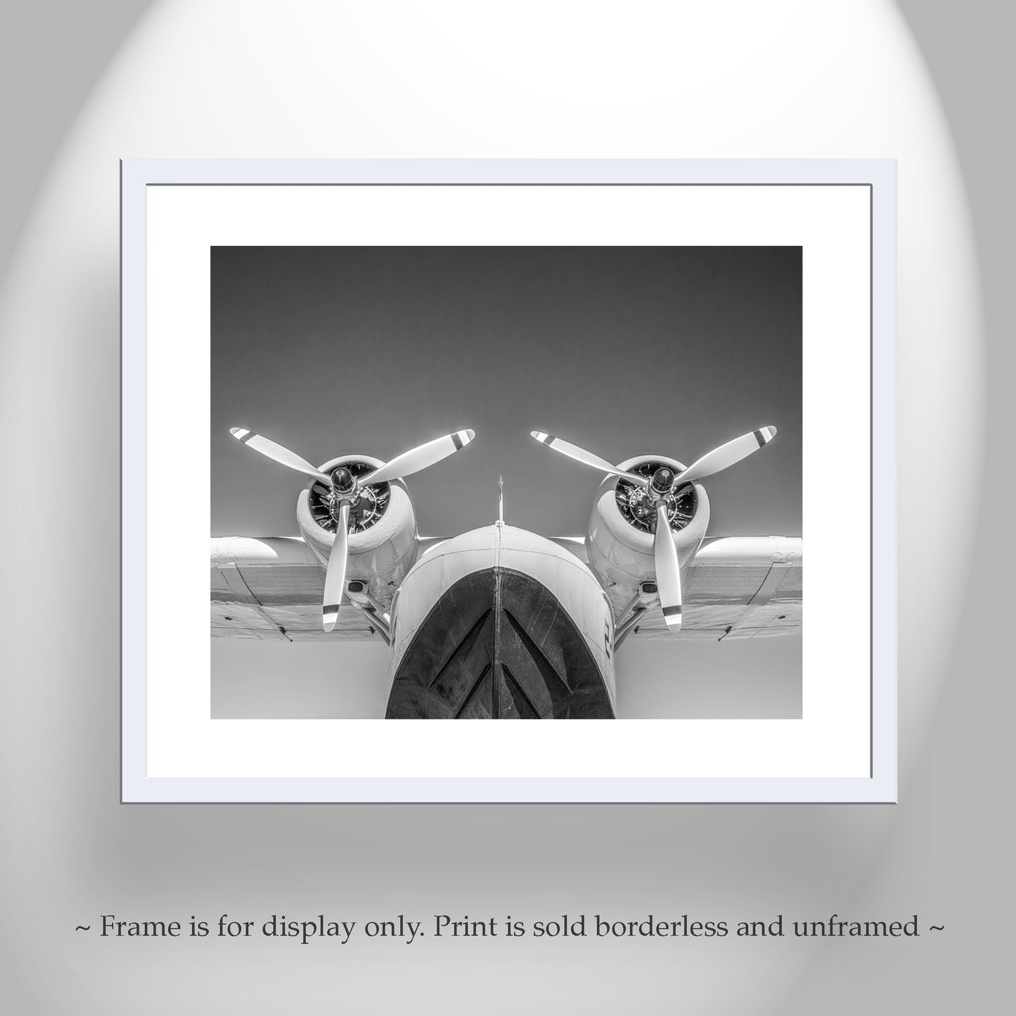 Vintage Seaplane Flying Boat Artwork – Black & White Art Set