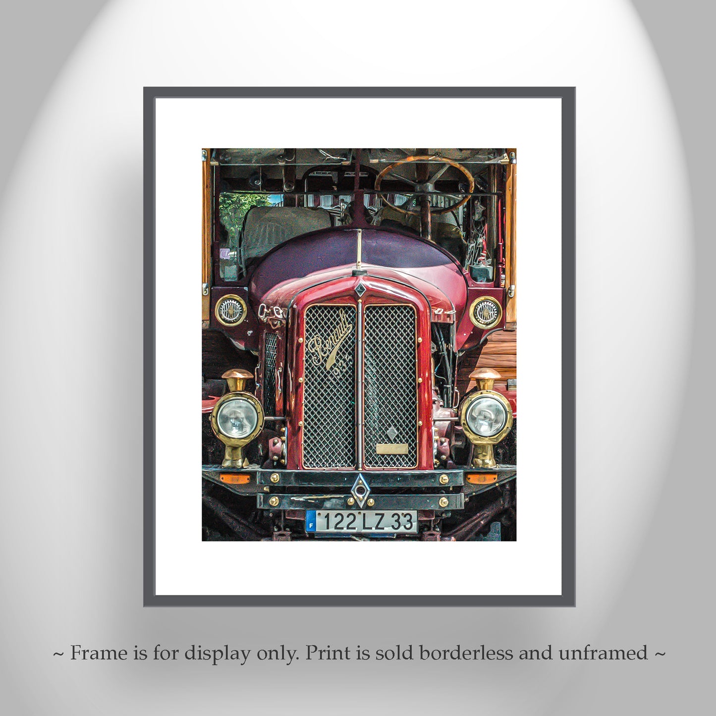 Antique Renault Bus Automotive Art Print in Bordeaux France