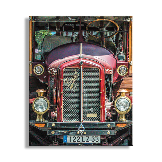 Antique Renault Bus Automotive Art Print in Bordeaux France