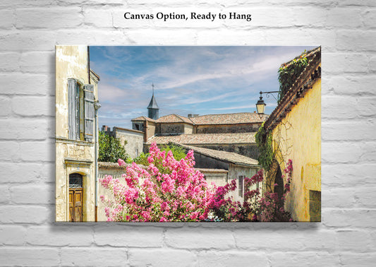 Quaint French Village Art Print as Vintage France Wall Decor