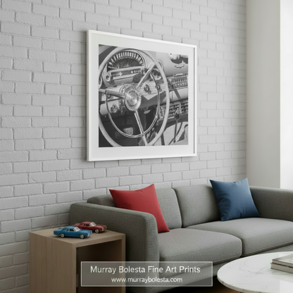 Ford Thunderbird Wall Art – Black & White Classic Car Decor
