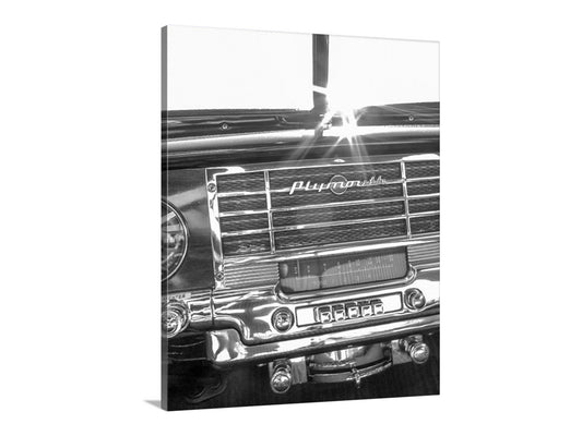 Plymouth Car Picture as Vintage Automobile Wall Art for Mancave or Garage