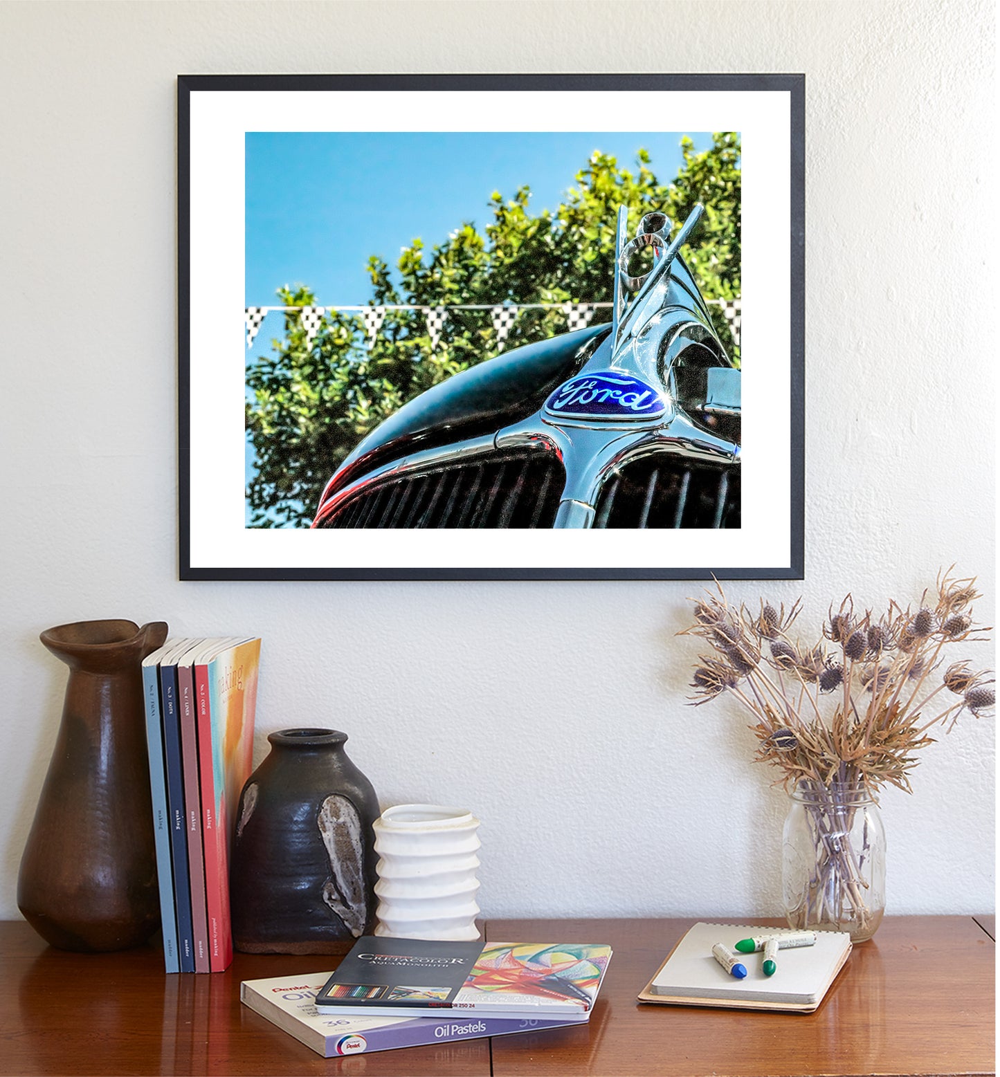Vintage Ford V8 Old Car Picture as Wall Art