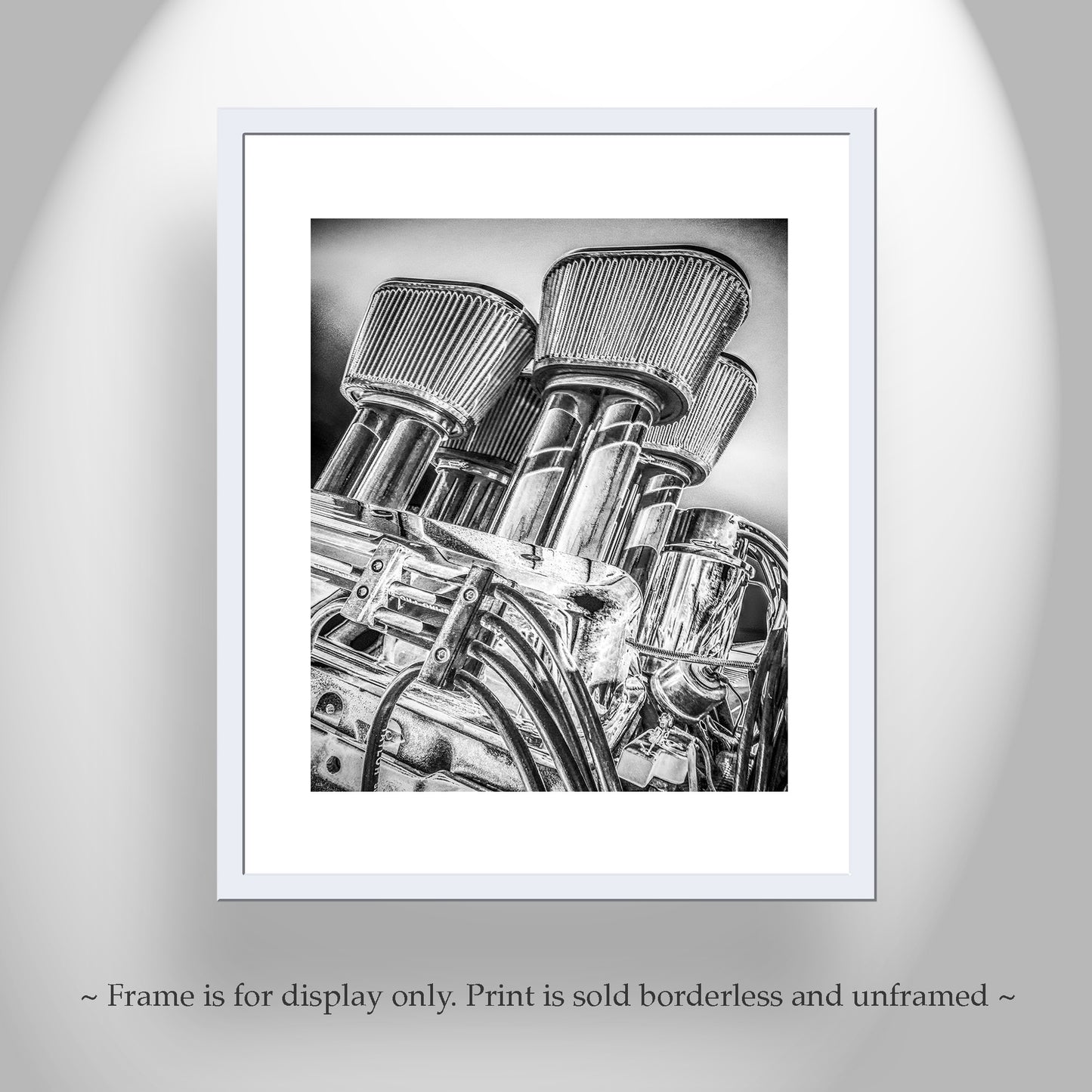 Vintage Black and White Hot Rod Muscle Car Art Print