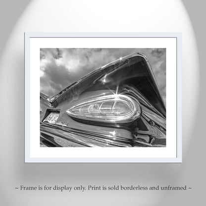 1959 Chevy Impala Car Print in Black and White | Vintage Chevrolet Picture