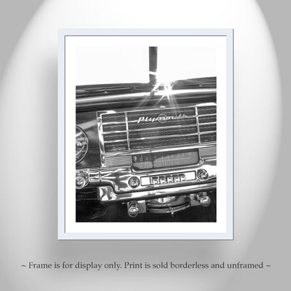 Plymouth Car Picture as Vintage Automobile Wall Art for Mancave or Garage