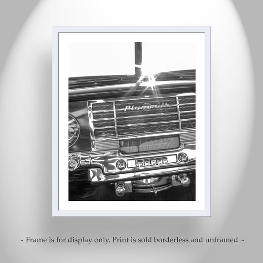 Plymouth Car Picture as Vintage Automobile Wall Art for Mancave or Garage
