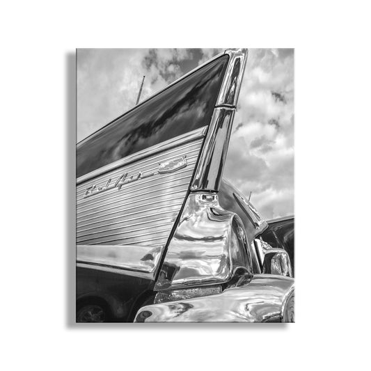 Bel Air Car Photo in Black and White as Classic Chevrolet Fine Art