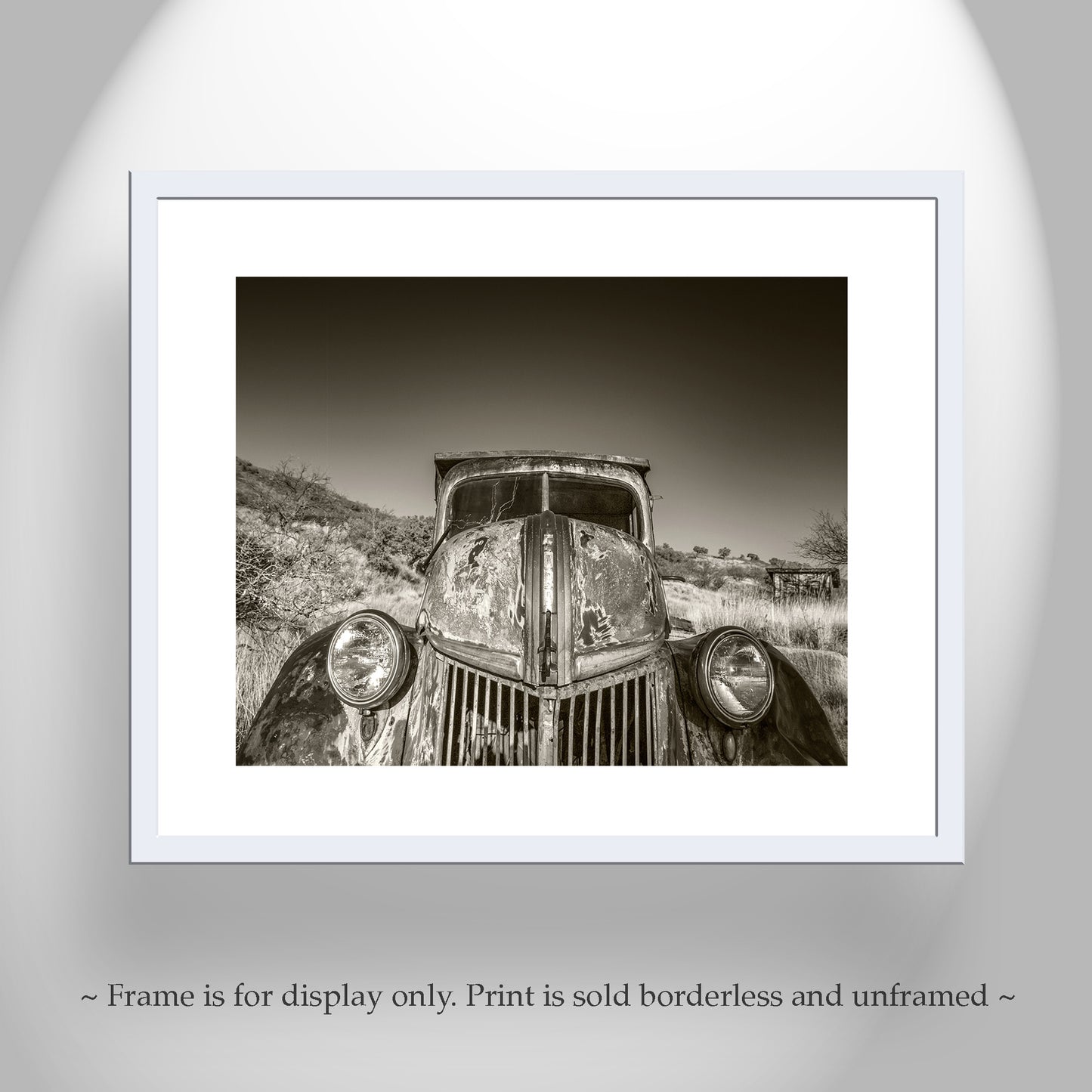 Vintage Ford Truck Photograph in Sepia Tone
