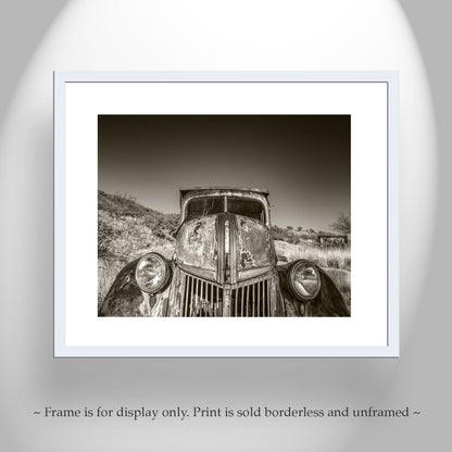 Vintage Ford Truck Photograph in Sepia Tone