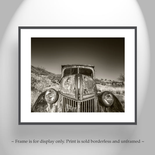 Vintage Ford Truck Photograph in Sepia Tone