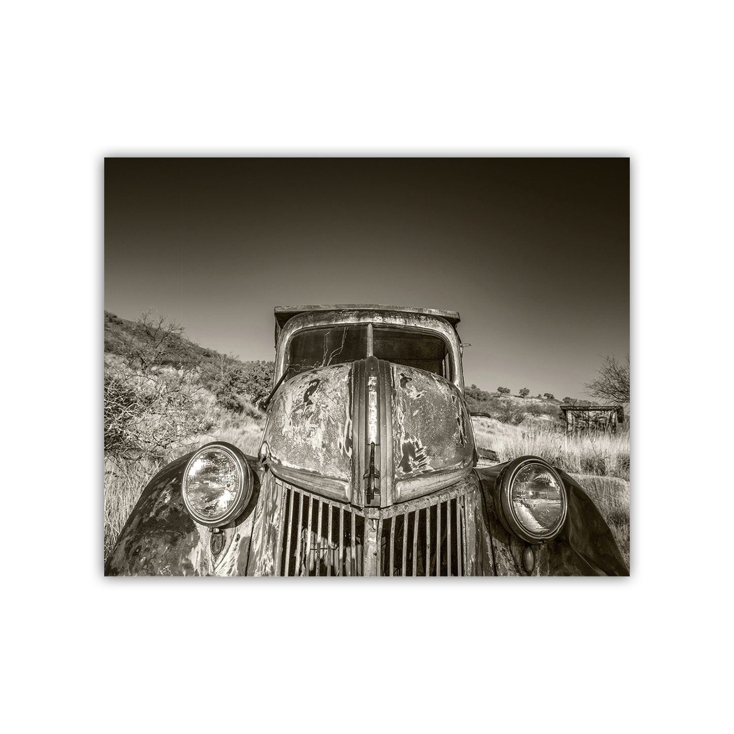 Vintage Ford Truck Photograph in Sepia Tone