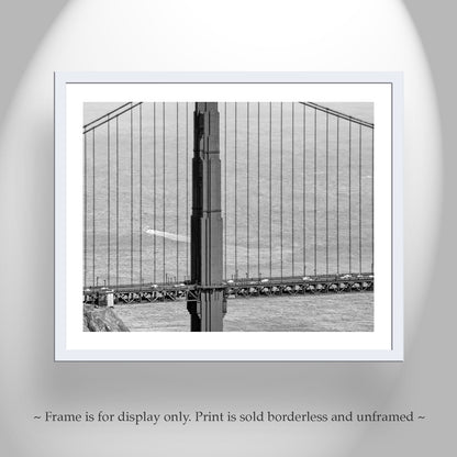 Black and White Golden Gate Bridge Wall Art Photography Print