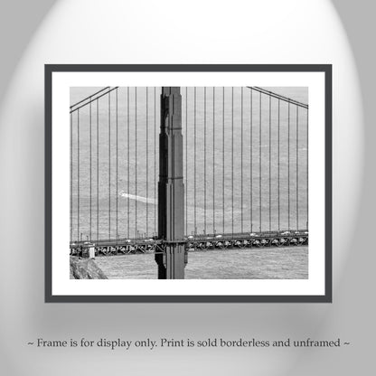 Black and White Golden Gate Bridge Wall Art Photography Print