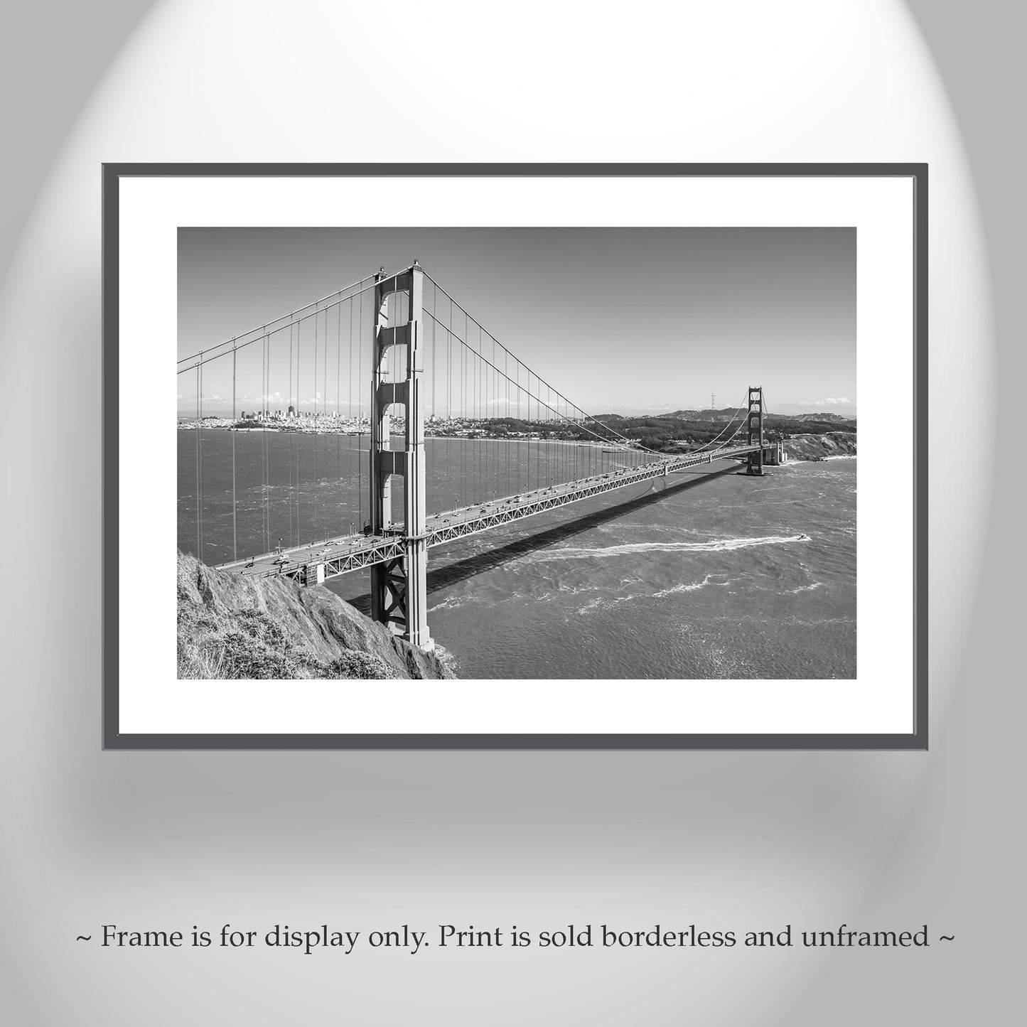 Golden Gate Bridge Black and White San Francisco Art Photography Print