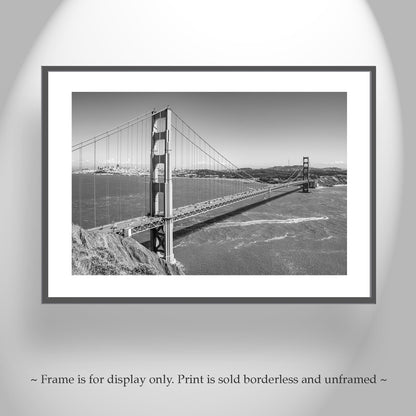 Golden Gate Bridge Black and White San Francisco Art Photography Print