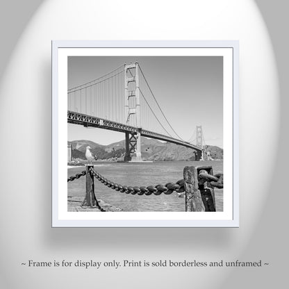 Black and White Artwork of Golden Gate Bridge at Fort Point | The Presidio National Park
