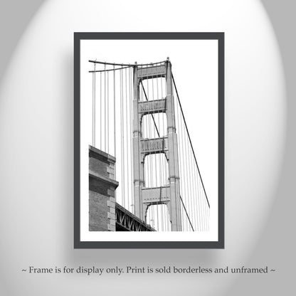 Black and White Golden Gate Bridge San Francisco Wall Decor