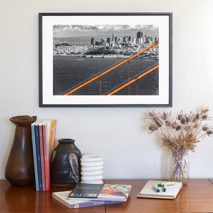 San Francisco Skyline Picture with Golden Gate Bridge as Bay Area Coastal Art