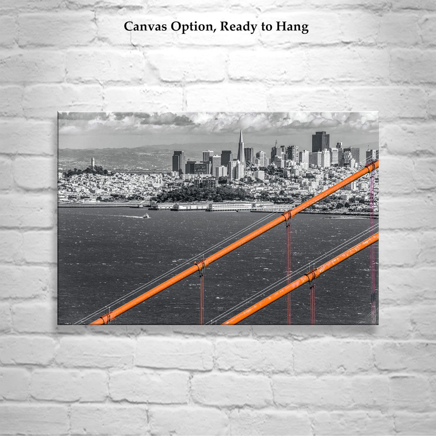 San Francisco Skyline Picture with Golden Gate Bridge as Bay Area Coastal Art