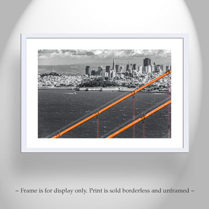 San Francisco Skyline Picture with Golden Gate Bridge as Bay Area Coastal Art