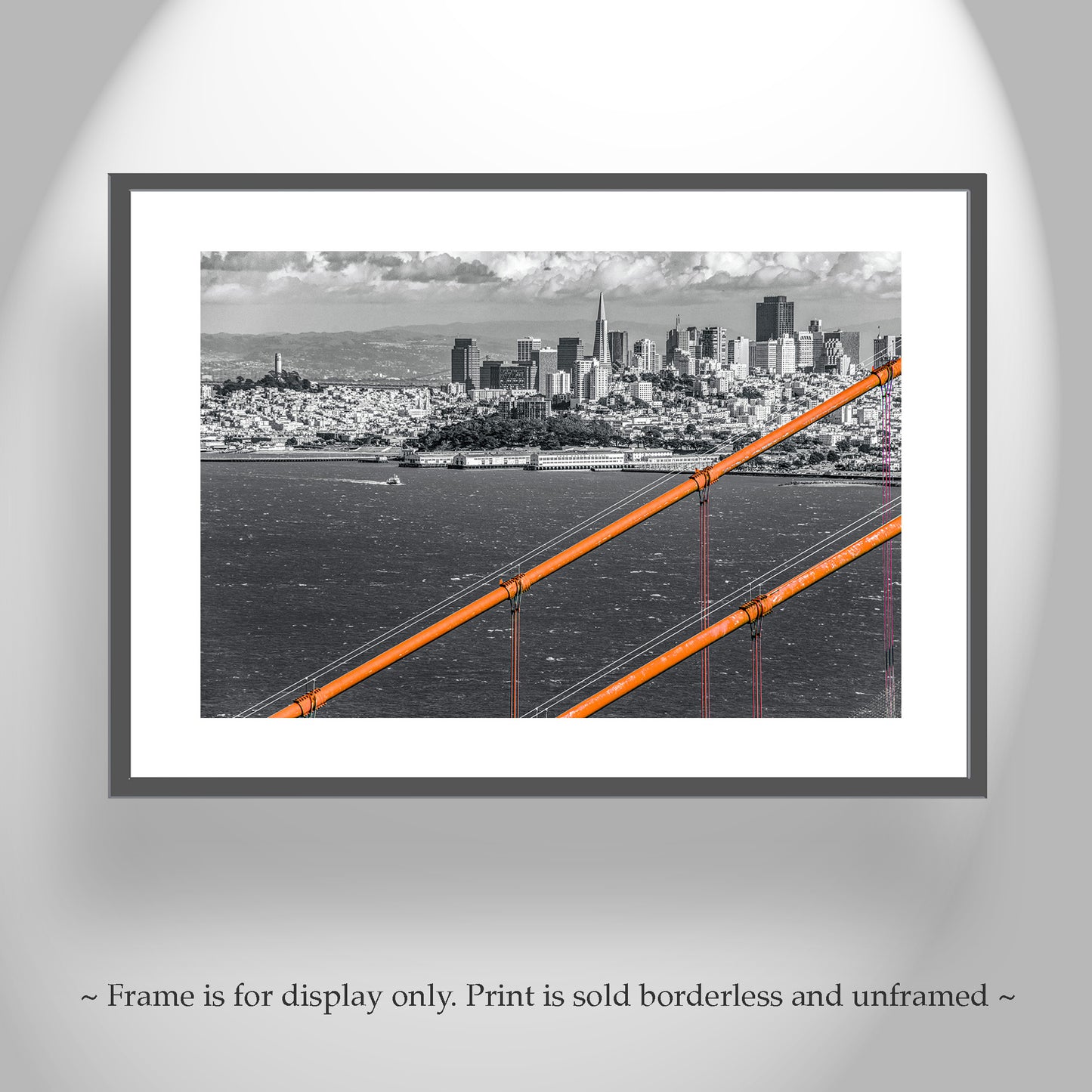 San Francisco Skyline Picture with Golden Gate Bridge as Bay Area Coastal Art