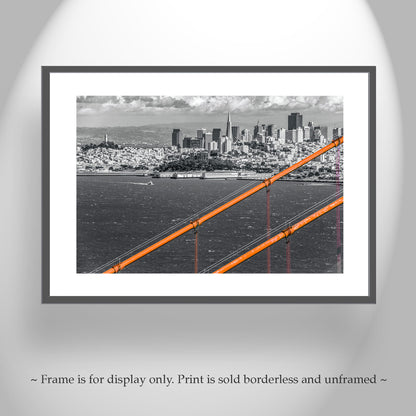 San Francisco Skyline Picture with Golden Gate Bridge as Bay Area Coastal Art