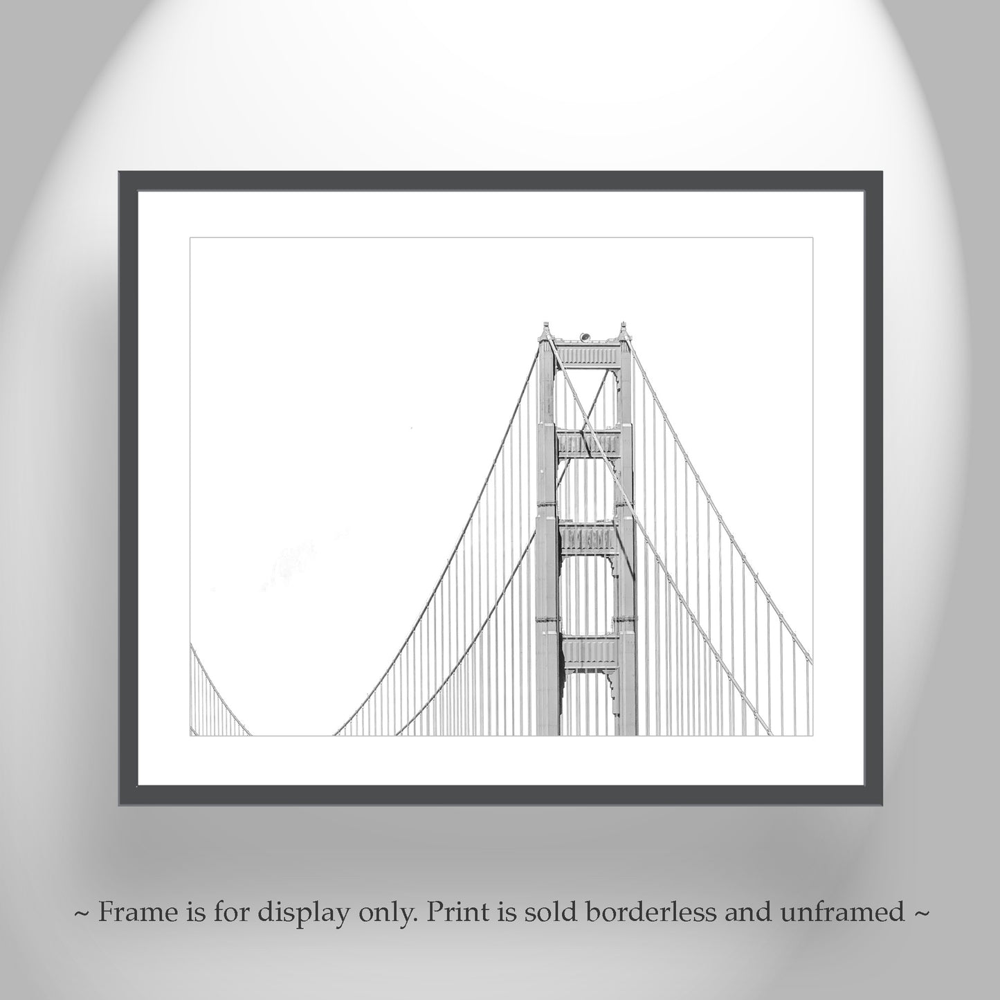 Golden Gate Bridge Abstract Minimalist Art in Black and White