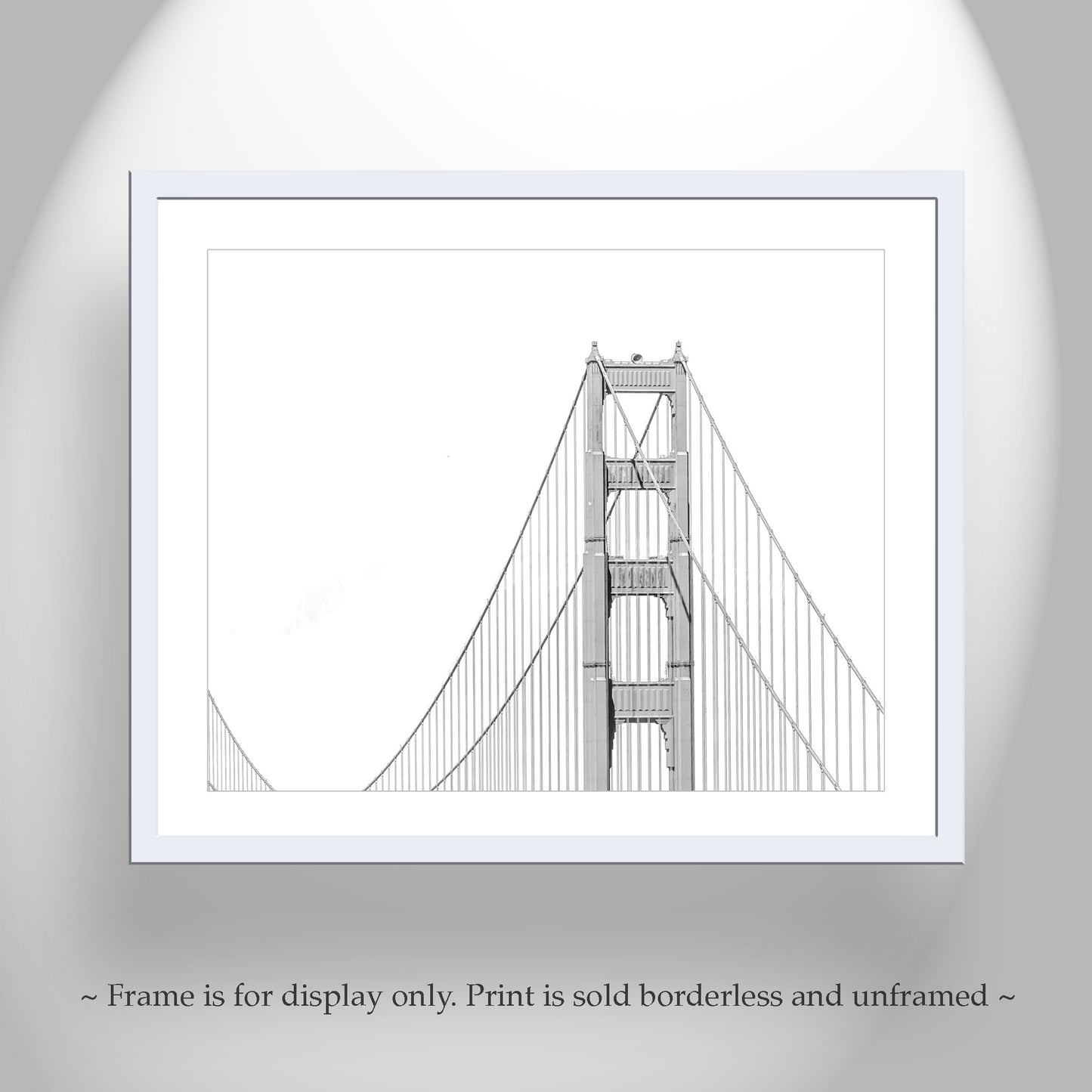 Golden Gate Bridge Abstract Minimalist Art in Black and White