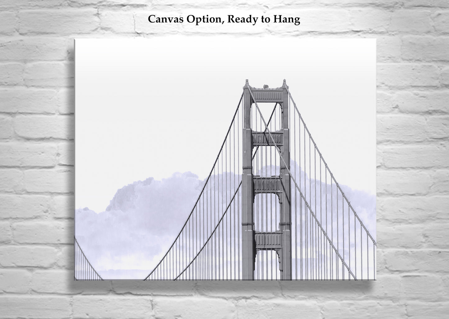 Minimalist Golden Gate Bridge San Francisco California Art Print in Blue