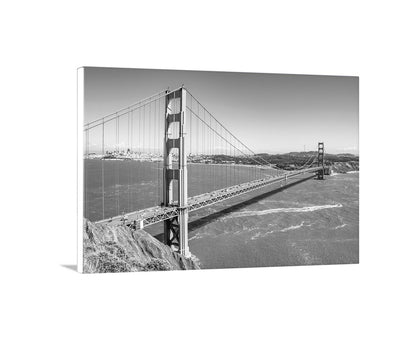 My sweeping San Francisco panorama: the fabulous 1937 Golden Gate Bridge, framing the City by the Bay! Original, unique signed art by Murray Bolesta.