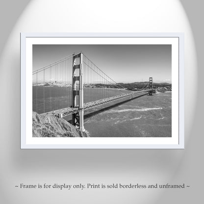 Golden Gate Bridge Black and White San Francisco Art Photography Print