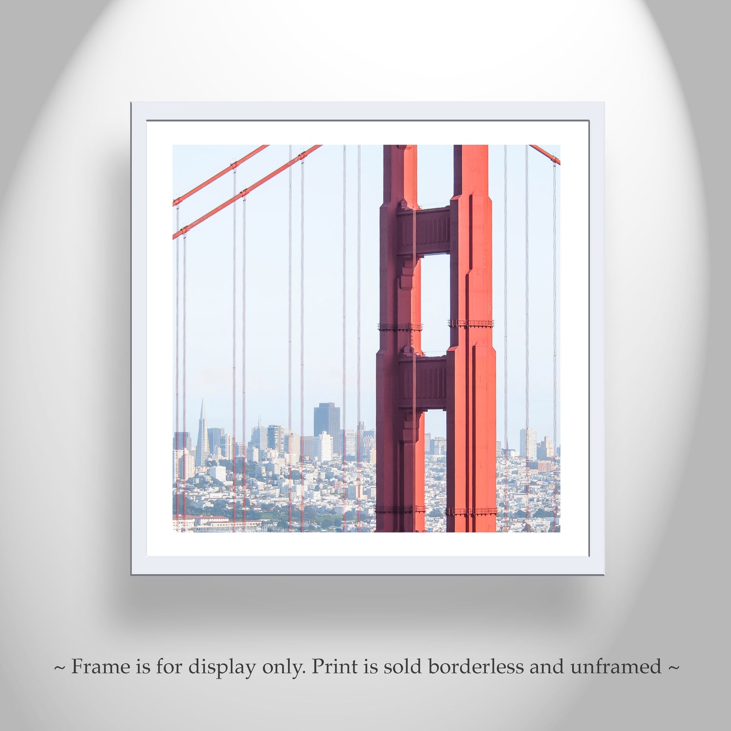 San Francisco Photograph with Golden Gate Bridge on Square Art Print