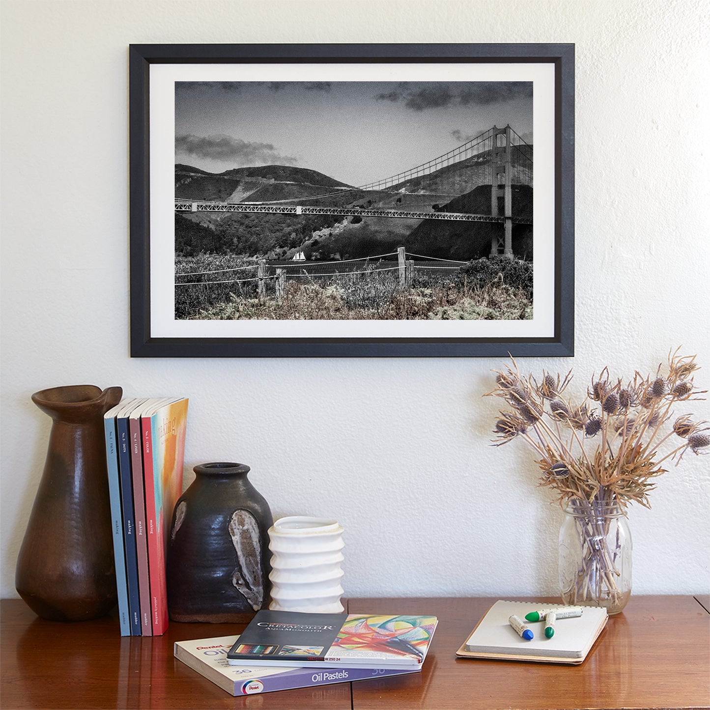 Marin County Art Print from San Francisco Presidio with Sailboats