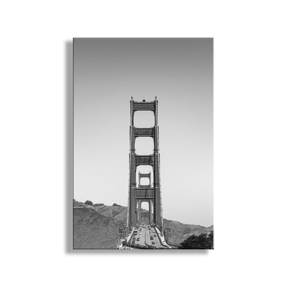 Black and white image of the Golden Gate Bridge. My terrific black &amp; white scene of the mighty Golden Gate Bridge looking north to spectacular Marin County California, planet Earth! Original, unique signed art by Murray Bolesta!&nbsp;