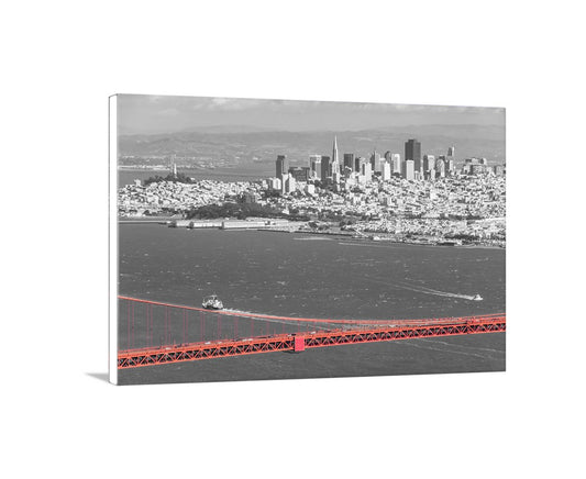 San Francisco Skyline Art Photograph in Black and White | Golden Gate Bridge